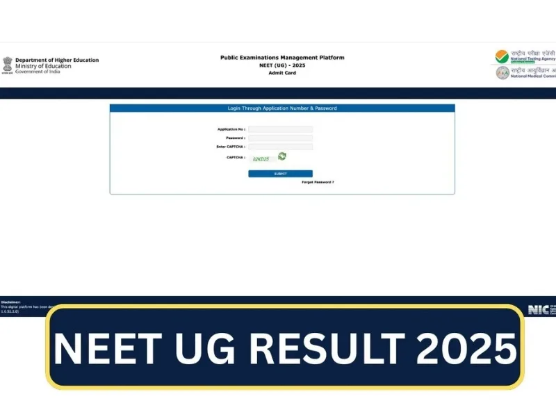 NEET UG 2025 result interface on official NTA portal, 2025