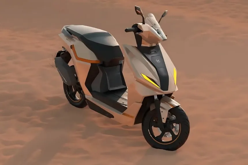NX 100 e-Scooti 2025 in Silver, showcasing compact electric scooter design for Indian urban commuters