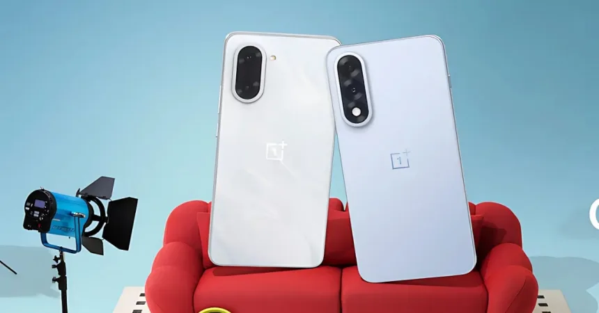 Urban user with OnePlus Nord 5 and Nord CE 5 during Amazon launch, India 2025