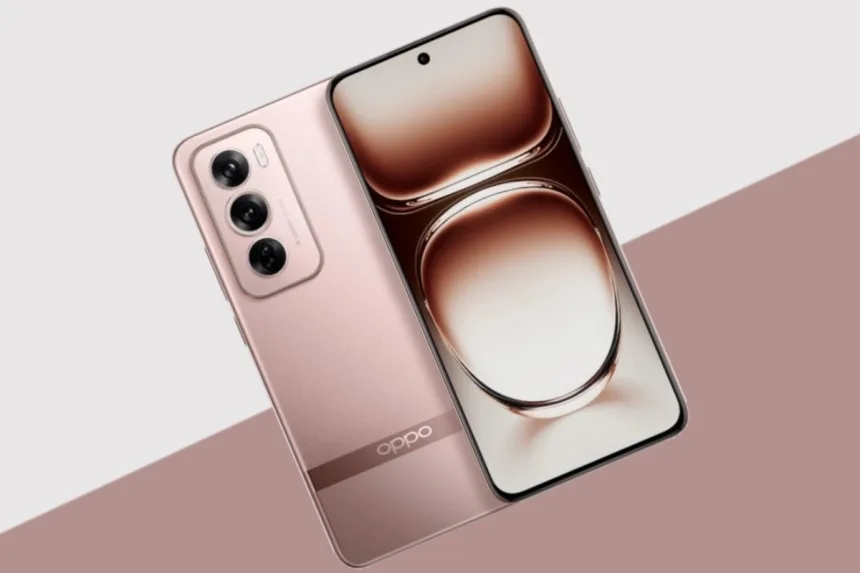 OPPO Reno 12 in Sunset Peach color, available on Flipkart with Rs 15,500 discount, priced at Rs 17,499 in 2025.