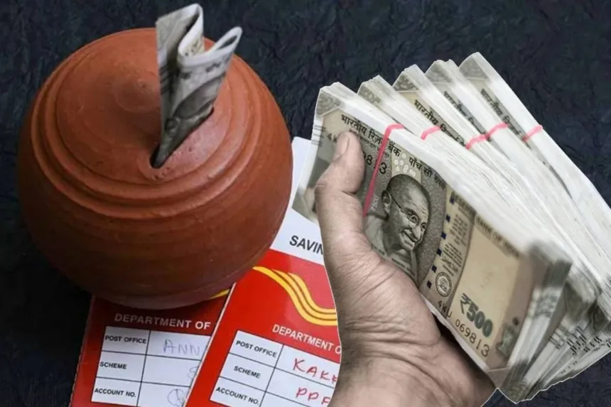 Post Office Monthly Income Scheme (POMIS) banner, offering Rs 5,550 monthly income on Rs 9 lakh investment in 2025.