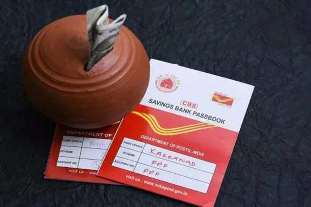 Illustration of Post Office Recurring Deposit scheme, showing Rs 333 daily deposit leading to Rs 17 lakh maturity in 2025.