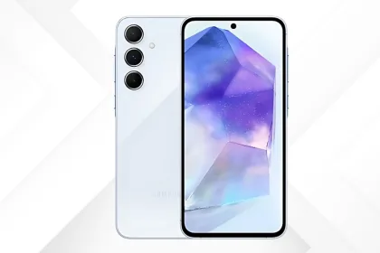 Samsung Galaxy A55 5G in Awesome Iceblue, India 2025