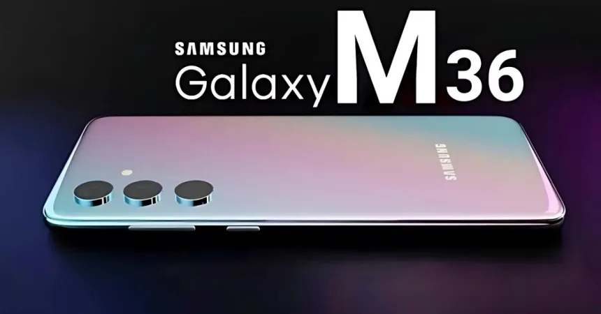 user with Samsung Galaxy M36 5G in sleek black during Amazon launch, India 2025
