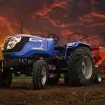 Sonalika Tiger Electric Tractor 2025 in Blue, showcasing eco-friendly design with 25.5 kW battery for Indian farmers