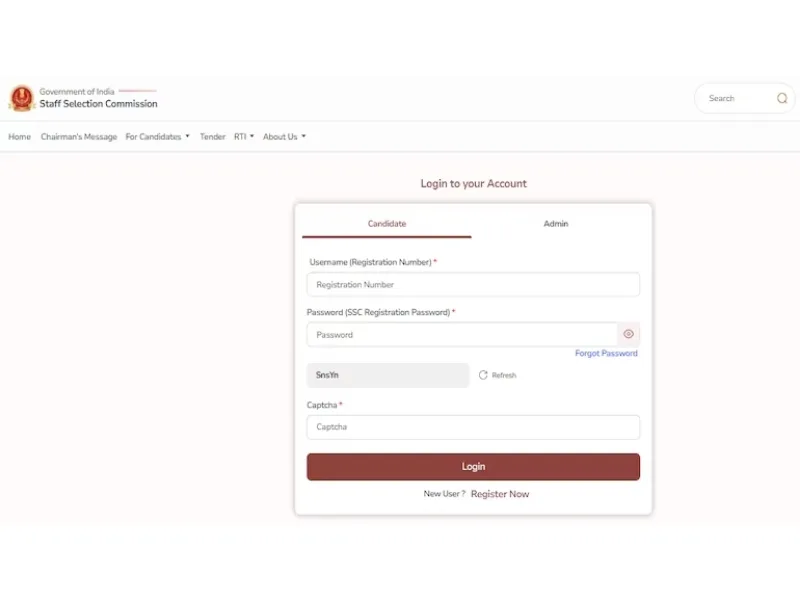 SSC portal interface for GD Constable Scorecard 2025 download