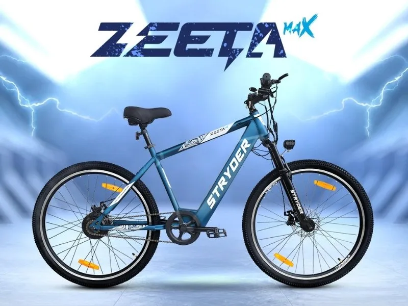 Strider Zeta Plus e-bike 2025 showcasing 100 km battery range for eco-friendly travel
