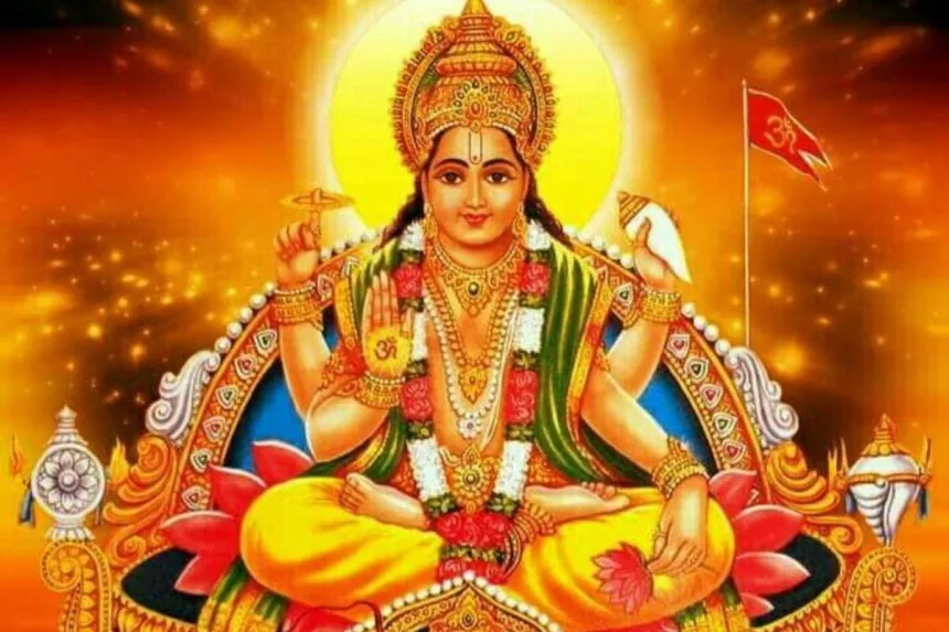 Illustration of Surya Devata’s 12 divine forms, representing the Dwadasa Aditya as per Vedic texts, 2025.