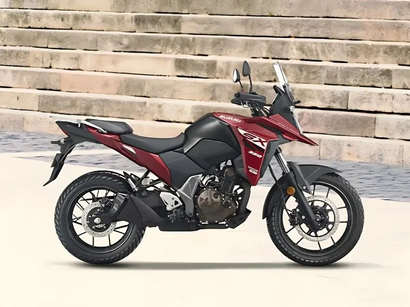 Suzuki V-Strom SX in Pearl Tech White on Andhra Pradesh highway
