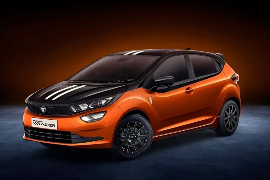 Tata Altroz Racer 2025 in Atomic Orange, showcasing sporty hatchback design with race-inspired styling for Indian car enthusiasts