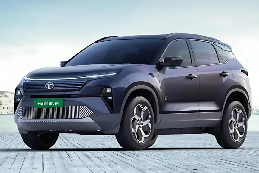 Tata Harrier EV 2025 in Empowered Oxide, showcasing premium electric SUV design with 627 km range for Indian drivers