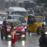 Heavy rainfall in Hyderabad, Telangana, under a yellow alert due to a Bay of Bengal low pressure system starting June 28, 2025.