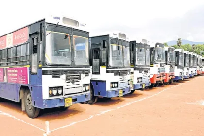 TGSRTC bus pass counter in Hyderabad showing new fare rates for 2025 after 20-24% hike.