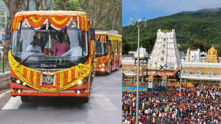 APSRTC bus at Tirupati, proposed for free transport to Tirumala hills under TTD’s 2025 plan.