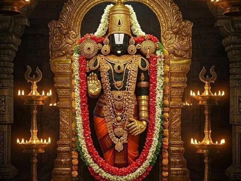 Devotees climbing the seven hills of Tirumala for Lord Venkateswara Swamy darshan.