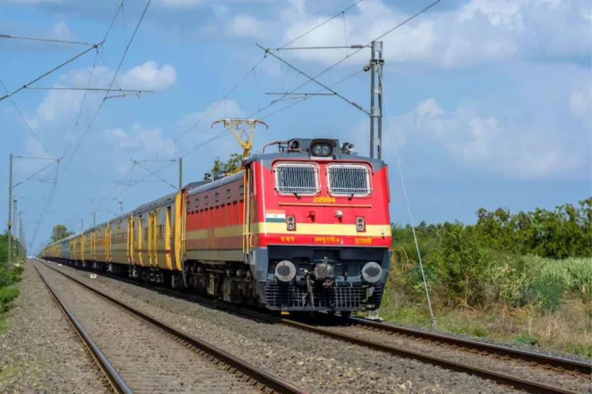 South Central Railway special train at Tirupati station, part of 8 trips to Karimnagar in July 2025.
