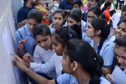 Illustration of Telangana students checking Inter Supplementary Results 2025 on tgbie.cgg.gov.in, released on June 16 at 12 PM.