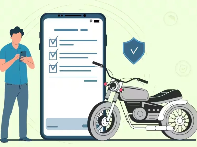 Checking RC book and insurance documents during two-wheeler PDI in Andhra Pradesh
