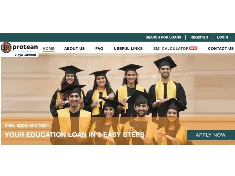 Vidya Lakshmi portal interface for education loan application, 2025