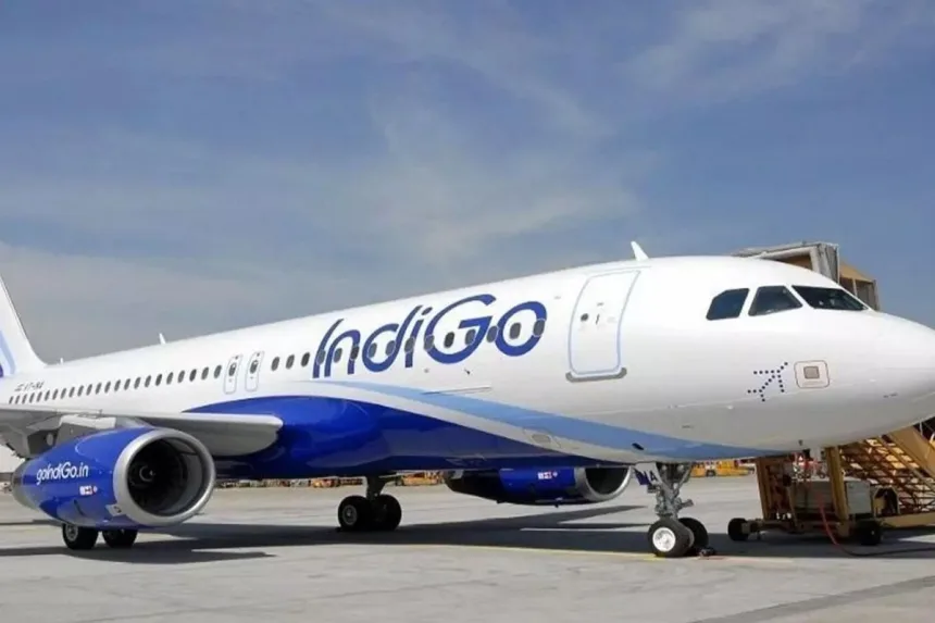 Minister TG Bharath releasing the Vijayawada-Kurnool flight schedule poster for Indigo’s 2025 service