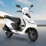 TVS Scooty Zest 110 scooter 2025 in matte black on Andhra Pradesh street