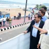 Crowds preparing for YogAndhra-2025 yoga sessions at RK Beach, Visakhapatnam, aiming for Guinness World Record on June 21, 2025.