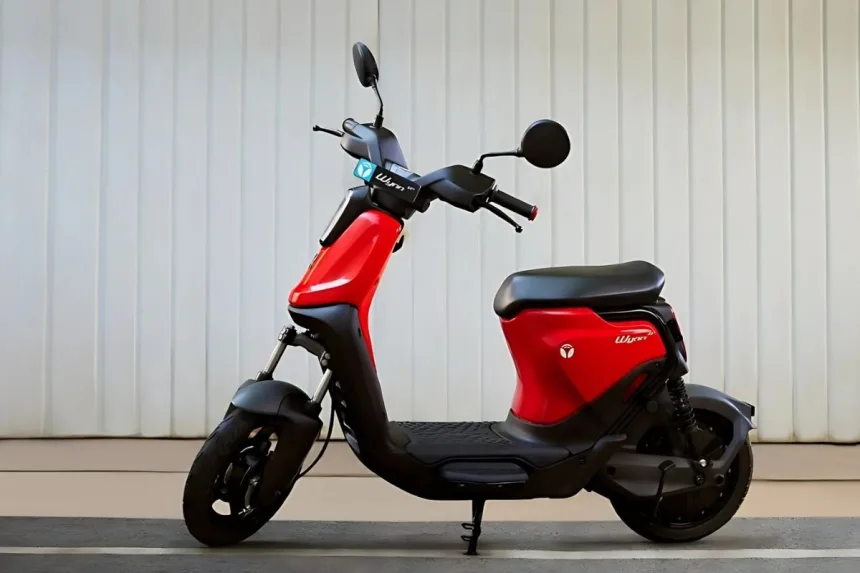 Yulu Wynn electric scooter 2025 in white color on Andhra Pradesh street