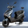 Zelio Eeva e-scooter 2025 in Red, showcasing compact design with 100 km claimed range for Indian commuters